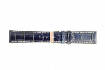Echtl Leder Uhrenarmband Kroko dunkelblau WP-61324.24mm